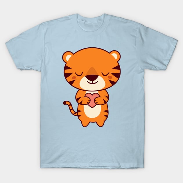 Kawaii Cute Tiger With A Heart T-Shirt by happinessinatee